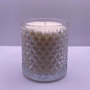 white glass candle